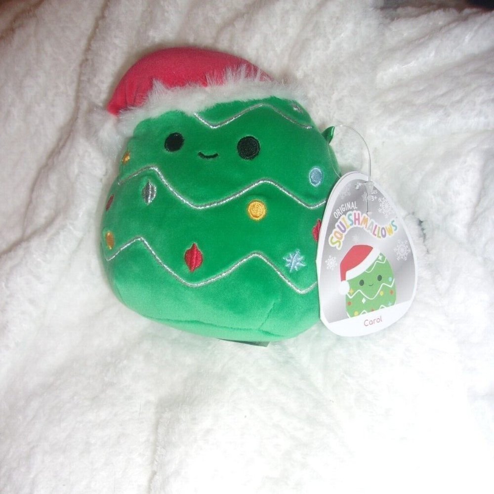 SQUISHMALLOW Christmas Tree CAROL 4.5" 5" Mini Plush toy AUTHENTIC Kellytoy gift